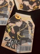 路人超能100 牛奶盒燙金郵票貼紙