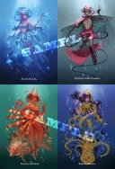 有毒海洋生物擬人透明套卡