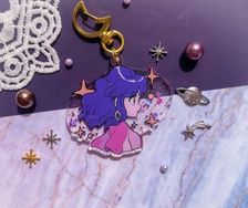 仙女座星系-紫色滿天星板材壓克力吊飾