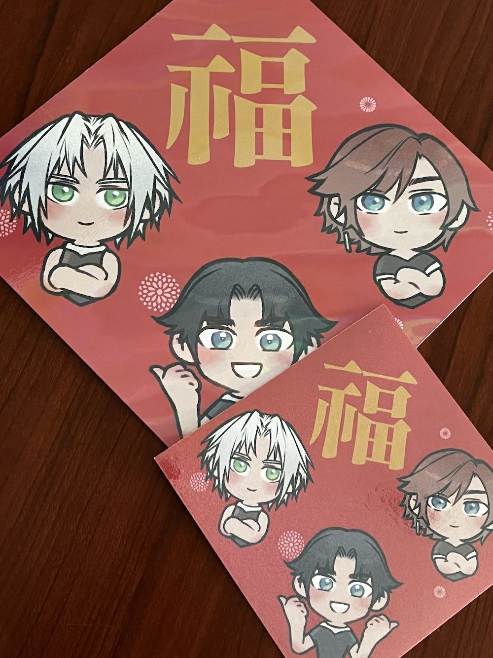 FF7EC 賽菲羅斯&安吉爾&傑尼希斯 春聯斗方+貼紙組【福】