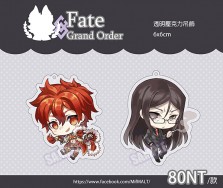 FGO 同人 英靈系列 孔明 亞歷山大 幼帝 6x6cm 雙層壓克力吊飾