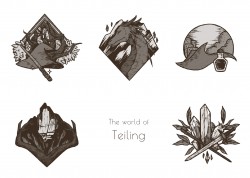 The world of Teiling - 地區紋章貼紙