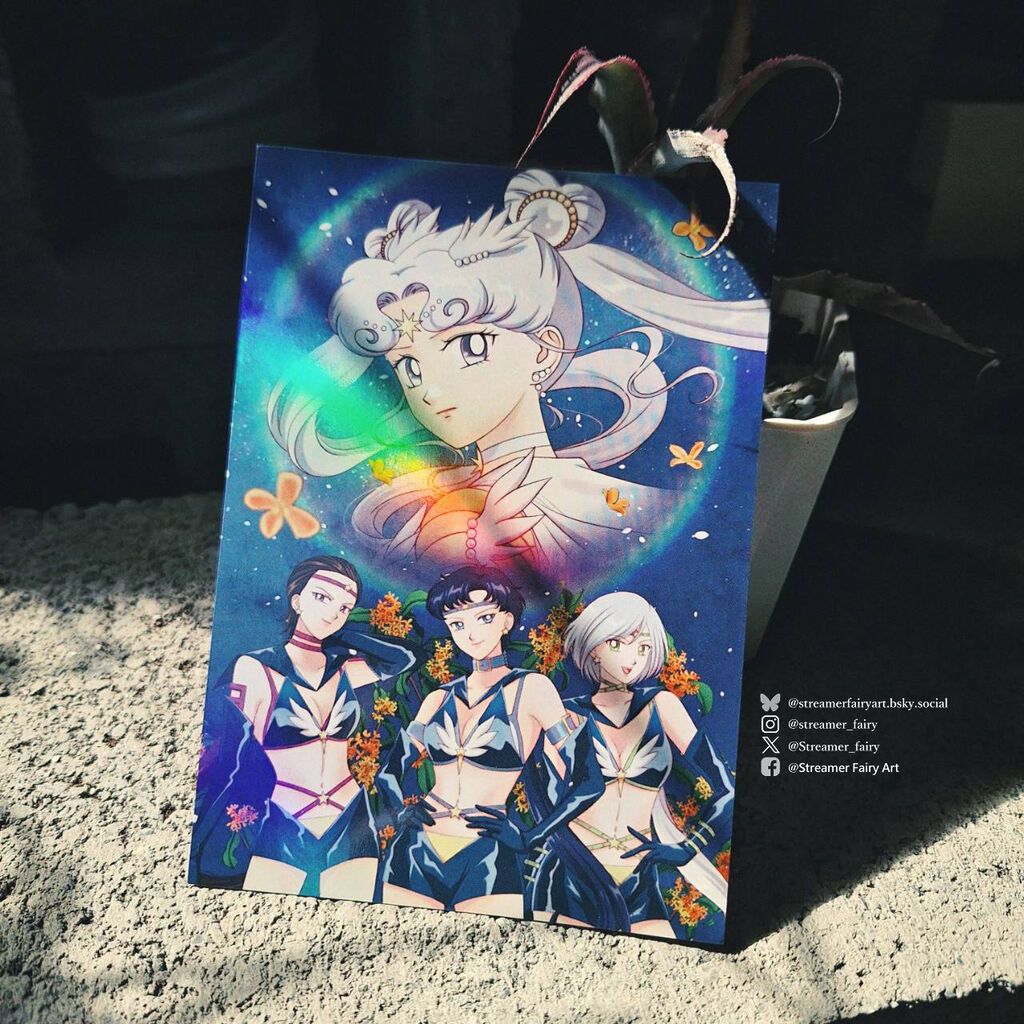 美少女戰士 - COSMOS與三光 彩虹覆膜明信片