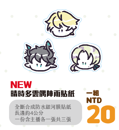 [NijisanjiEN]晴時多雲偶陣雨貼紙包