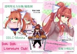 Doki Doki Literature Club! 心跳文學部 Monika 雙面吊飾&amp;明信片&amp;書籤組