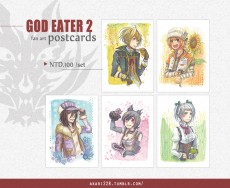 GOD EATER 2 blood小隊 水彩明信片