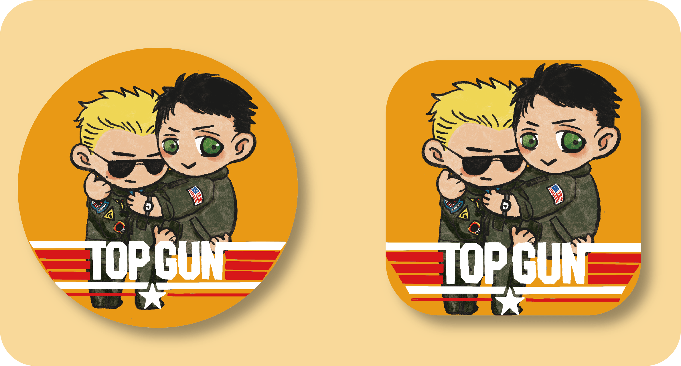 TOP GUN 冰獨軟軟胸章（方形）
