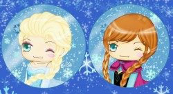 【FROZEN】Elsa&amp;Anna 5.6徽章