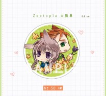 Zootopia 動物方城市 擬人  5.8cm徽章