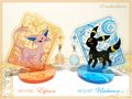 【精靈寶可夢】日&月 太陽伊布 月伊布 - 夜光石立牌