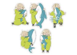 狗巻先輩貼紙包 (5cm)-鯊魚款