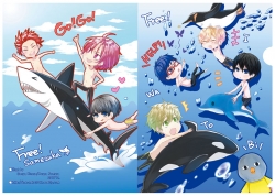 Free! 全員Q版雙面A4資料夾(男性陣のみ)（清倉降價）