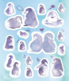 水彩企鵝造型貼紙