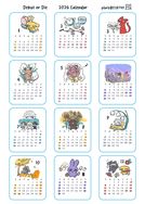患上不出道就會死的病/ 2026小動物月曆貼紙