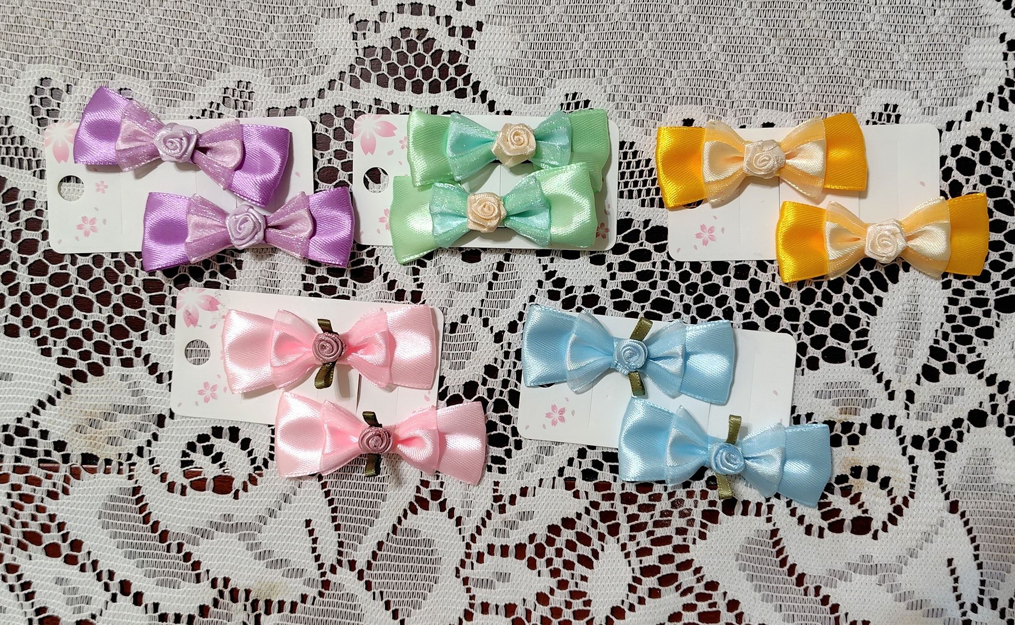 原創玫瑰花版-DIY角色形象髮飾品鴨嘴夾&amp;蝴蝶結迷你對夾&amp;手作典雅小髮夾組