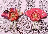 DIY手作扇型花朵髮夾&日式和風慶典髮飾品鴨嘴夾