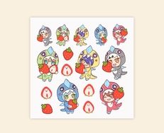 【合奏｜流星隊】草莓怪獸立體轉印貼