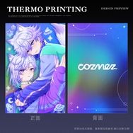 【COZMEZ】雙子明信片(兩款不同材質)::雙面亮膜浮雕雷射銀卡