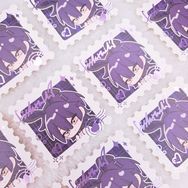 【原創】兔兔魚_燙紫郵票貼紙