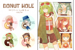 DONUT HOLE 明信片+3.2cm徽章x4