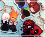 Undertale/Spideypool/賤蟲 透明壓克力吊飾