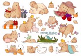 Animals save! sticker #11-12