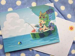 白熊與綠毛生物的夏天 明信片