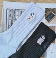 ［狐咖啡］帕狐刺繡中筒襪/毛巾底黑襪白襪/轉印貼紙組/PUFFOX