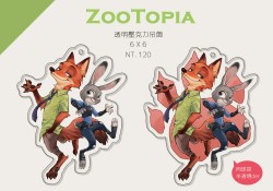 Zootopia 透明壓克力吊飾