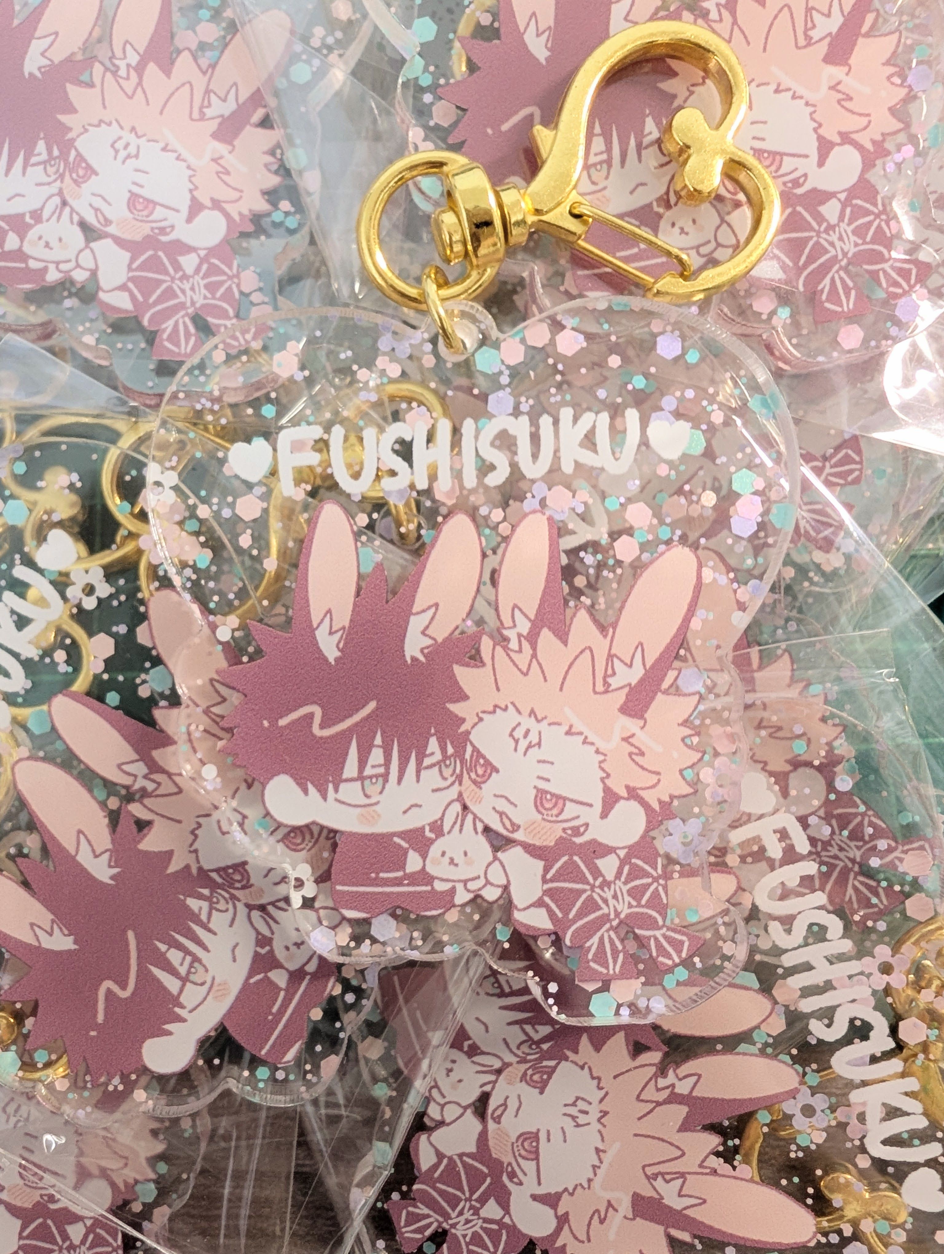 伏宿 粉紫小碎花 壓克力吊飾