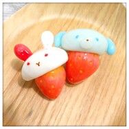【特殊傳說】手工黏土飾品 冰漾草莓大福-磁鐵