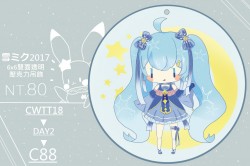 雪初音2017 雙面透明壓克力吊飾