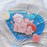 兔赤 野餐愛心閃卡
