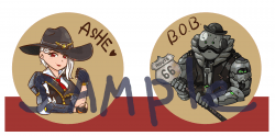 【鬥陣特攻】Ashe&amp;B.O.B.胸章