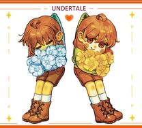 UNDERTALE吊飾  Chara with golden flowers / Frisk with echo flowers