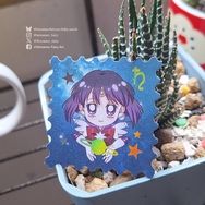 美少女戰士 - 水手土星Q版燙金郵票貼紙