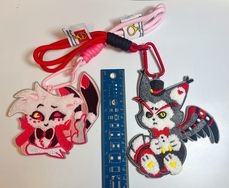 Hazbin Hotel 地獄旅館 毛巾刺繡片 鑰匙圈 （Husk &amp; Angel款）