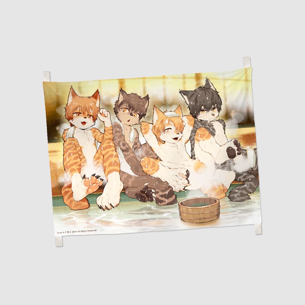 原創獸太｜野良貓溫泉 掛布