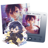 贈完展示《nijisanjiEN_Noctyx_Yugo Asuma》生日紀念透卡+防水貼紙組（附小卡，出示訂閱證明贈送）