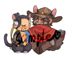 Overwatch Mcree&Hanzo 麥藏狗貓壓克力吊飾