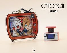 【NIJISANJI JP】ChroNoiR 復古電視機雙層吊飾立牌