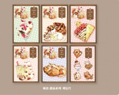 【梅刺小舖】喵食-甜點系列明信片