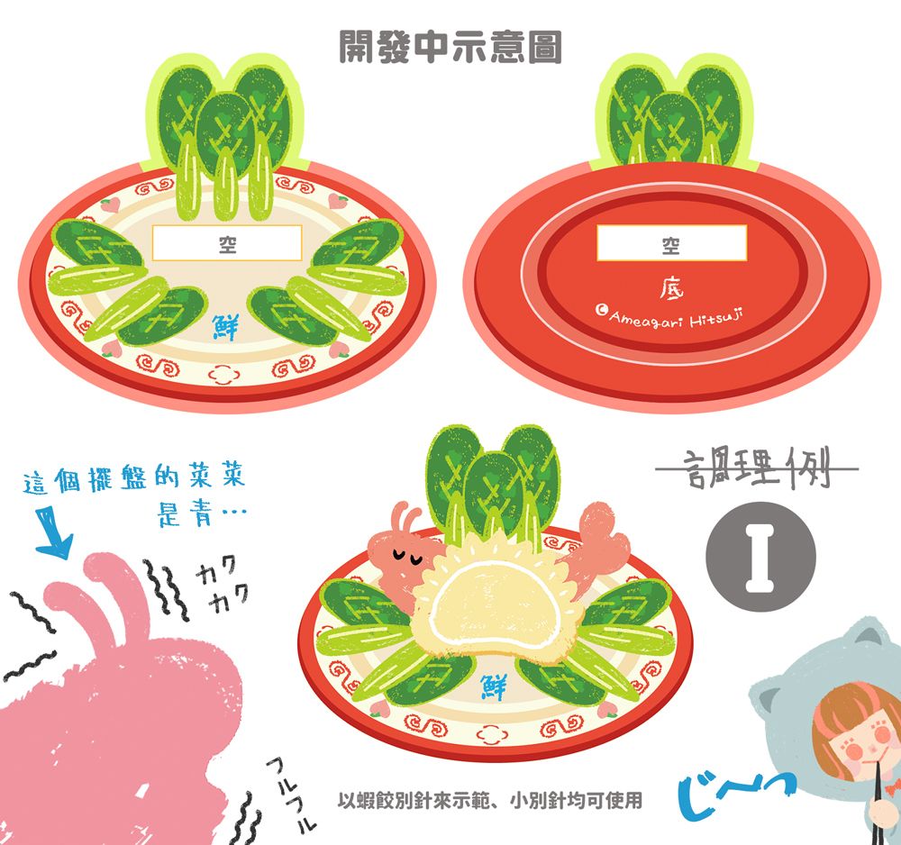 【夜步中華街】系列壓克力小別針配件
