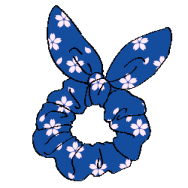 【槍彈辯駁／彈丸論破】兔耳蝴蝶結髮束-藍底櫻花